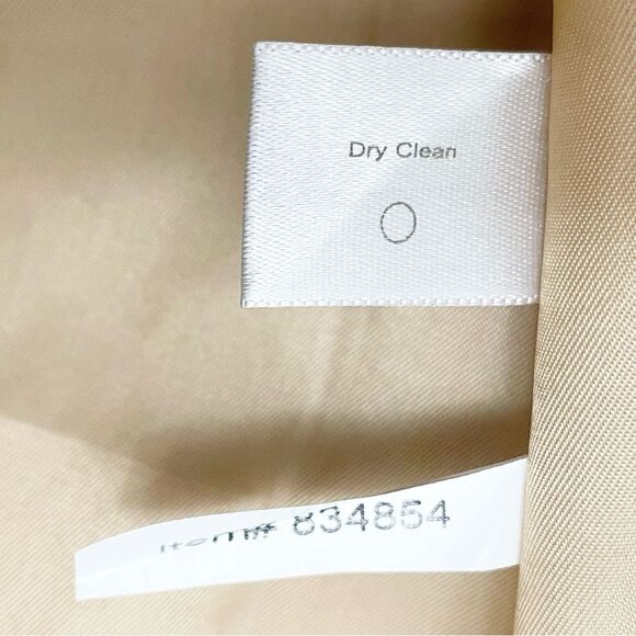 Boston Proper Wool Double Breasted Mid Length Belted Overcoat Camel Tan Size 4 - Picture 10 of 11